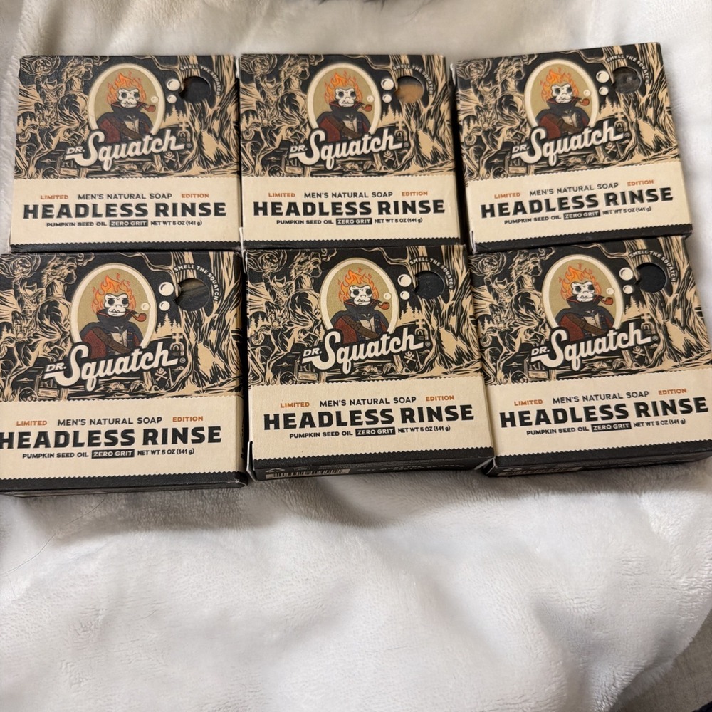 Dr. Squatch Headless Rinse Limited Edition Bar Soap 5 oz Lot of 6 Pumpkin Scent